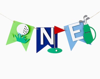 Hole in one 1st birthday banner, Hole in one birthday party decorations, Golf birthday party decor, Golf first birthday highchair banner