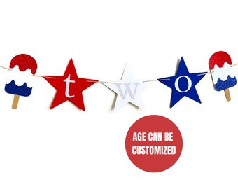Red white and two, Fourth of July birthday decor, 4th of July banner, Red white and two birthday decorations, Patriotic decorations, USA