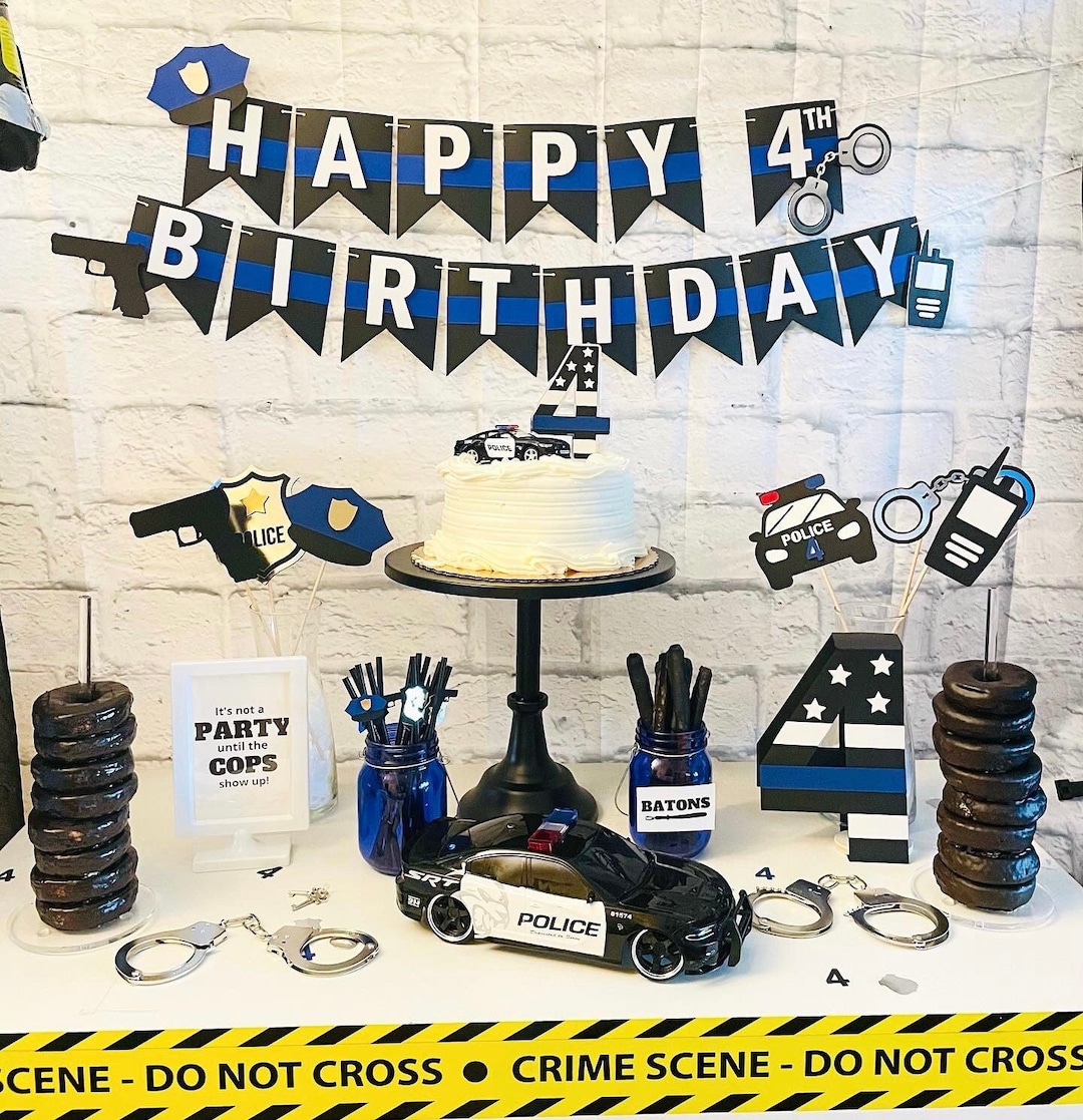 Police Officer Birthday Party Decorations Law Enforcement Etsy