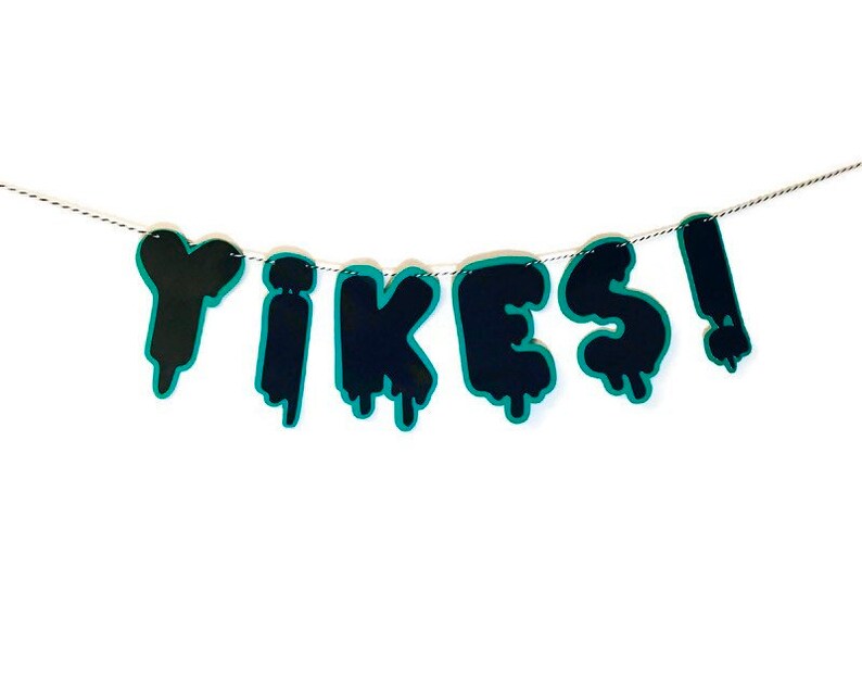 customized banner Yikes banner Halloween party decor Halloween decorations Halloween banner Halloween Halloween birthday banner