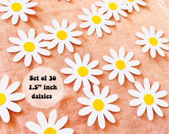 Daisy confetti, Daisy birthday party decorations, Groovy 1st birthday, Two groovy birthday, Retro, Hippie party, Daisy baby shower, Flowers