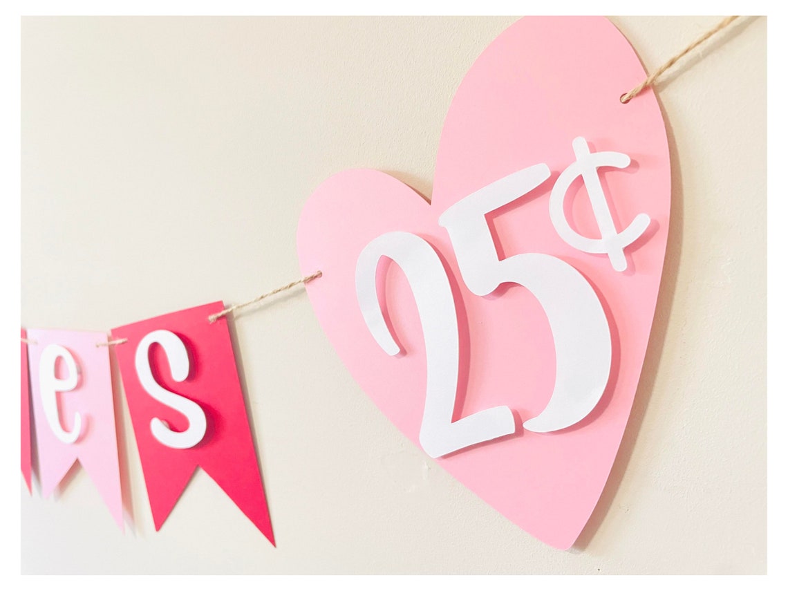 Kisses 25 Cents Banner Kissing Booth Valentine’s Day - Etsy