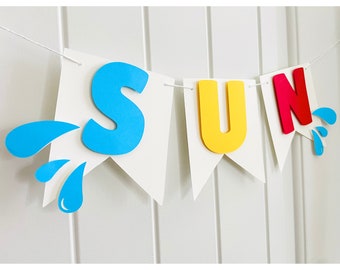 One in the Sun 1st birthday party banner, Summer party decorations, Beach first birthday decor, Pool party birthday banner, Beach ball