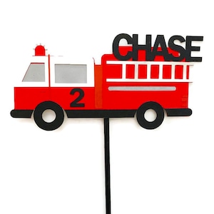 Fire truck cake topper , Fireman birthday , Fire truck birthday , Fireman cake topper , Firefighter birthday decor , Firefighter cake topper