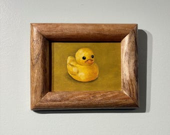 Rubber Duck Still Life | 5x7" Original Oil Painting, Framed