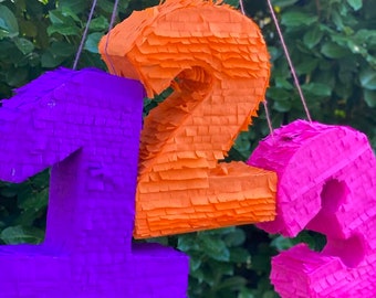Number Pinata. Choose your own colour/style. Eco-friendly. Add them together for big number celebrations, 18th, 21st, 30th, 40th, 50th etc!