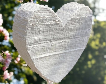 Heart Pinata. Sustainable wedding, Eco-friendly, made from recycled card, fully recyclable, plastic free