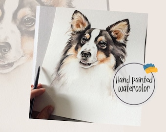 Retrato de perro a partir de una foto. Retrato de mascota personalizado. Arte canino.