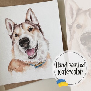 Pet Portrait | 8x10&quot; 9x12&quot; Custom Dog portrait | Hand-Painted Pet Portrait from Photo