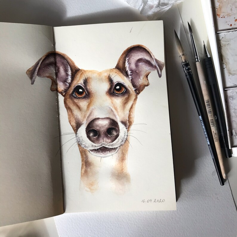 Dog Portrait from Photo. Custom Pet Portrait. Dog Artwork image 8