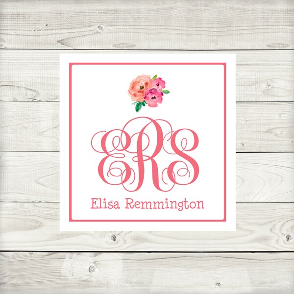 Monogram Enclosure Cards Etsy