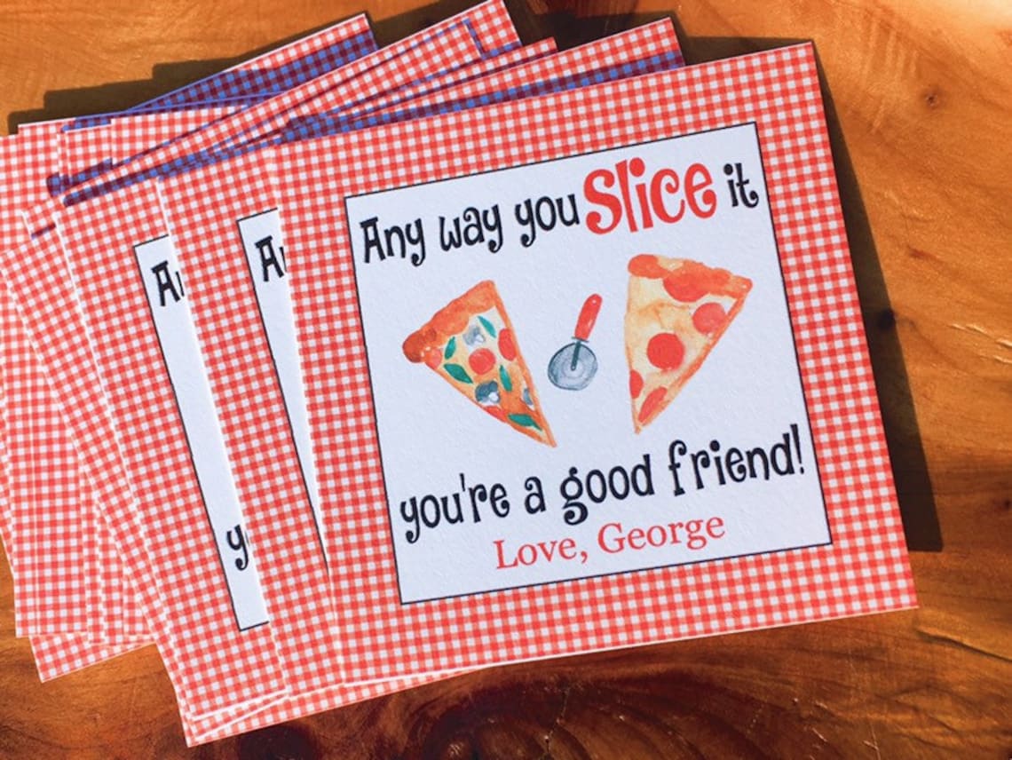 Pizza Personalized Gift Enclosure Card Digital and Printed Etsy