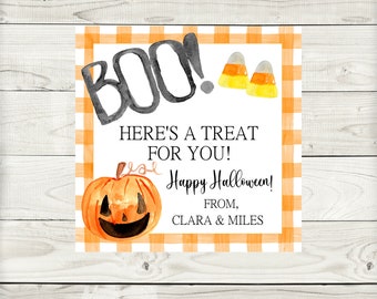 Halloween Tags, Boo! Printed and Digital, Personalized
