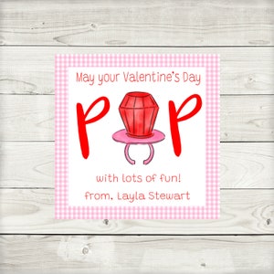 Valentine Tags & Stickers, Ring Pop