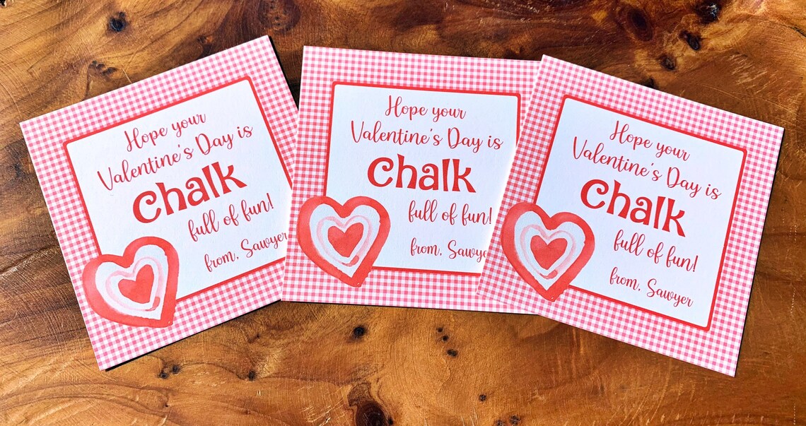 Valentine Chalk Valentines Printable Valentines Printed Etsy