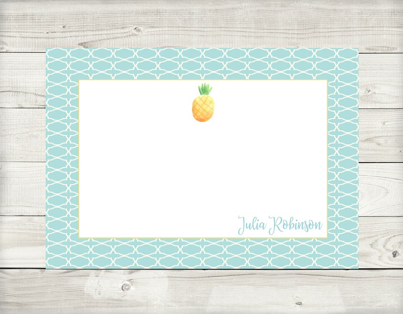 Note Cards Personalized Gift Flat Note Cards Pineapple Note Cards Stationary Personalized Note Cards Pineapple Cards 5x7 Note Cards