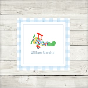 Enclosure Card, Airplane, Printed and Digital Options, Kids Calling Card