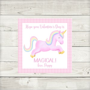Valentine Tags & Stickers, Magical Unicorn