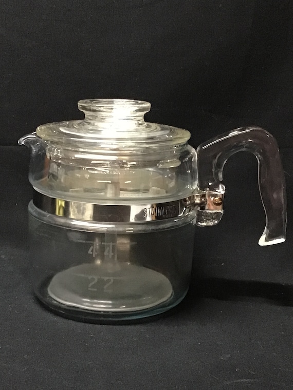 Vintage 4 Cup Stove Top Pyrex Percolator Coffee Maker. Complete. Very Good  Condition. No Chips -  Israel