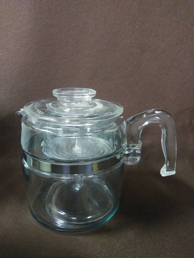 Vintage 9 cup stove top Pyrex percolator coffee maker. Complete