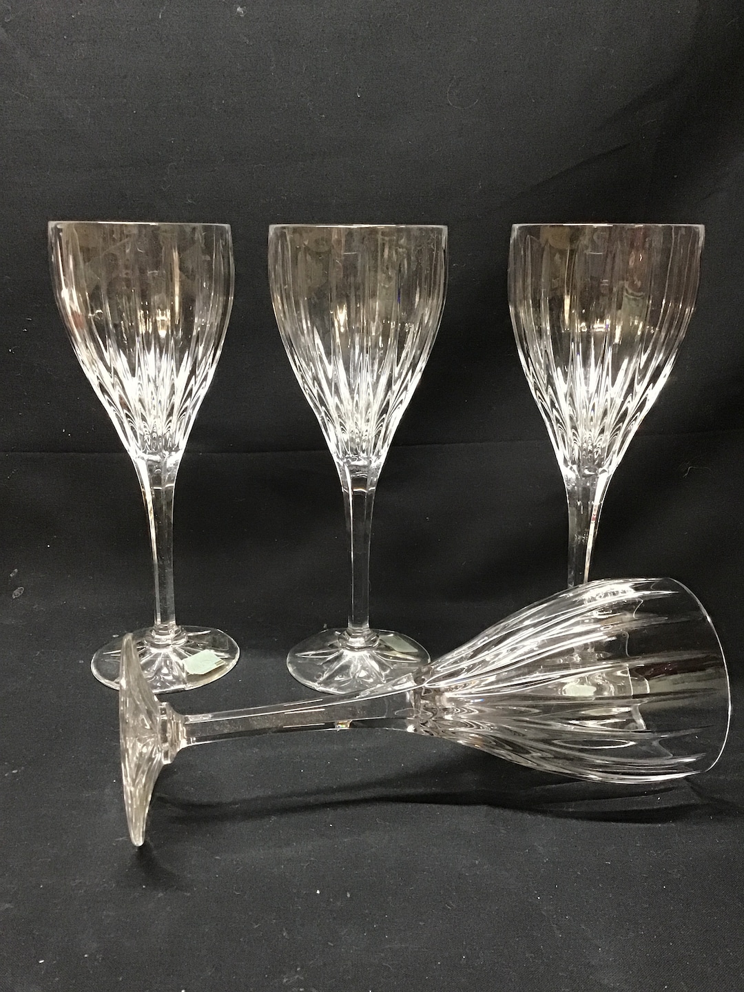 Vintage Mikasa Crystal Long Stem Wine Glasses. Germany. Set of 4 Etsy