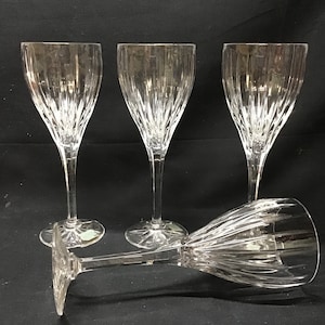 Vintage Mikasa Crystal long stem wine glasses. Germany. Set of 4
