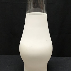 Glass lamp Chimney/Shade globe. Frosted White and clear