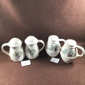 Pfaltzgraff  Salt and Pepper sets. Grapevine pattern Different styles to choose from