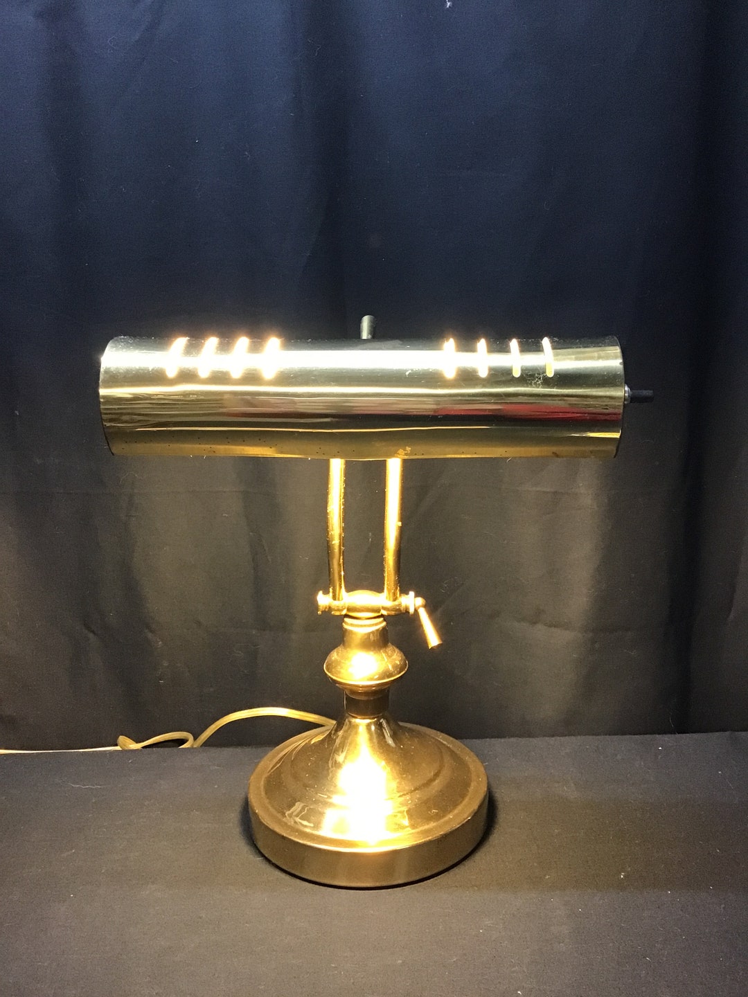 vintage brass bankers lamp