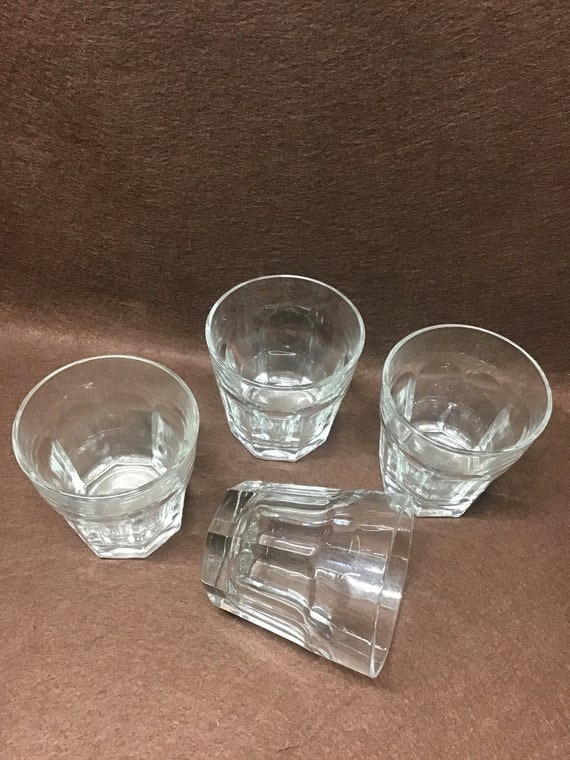 Vintage Libbey Stackable Clear 9oz Drinking Glasses ~Set Of 4