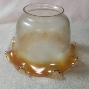 Carnival glass, marigold and clear. Lamp shade/globe