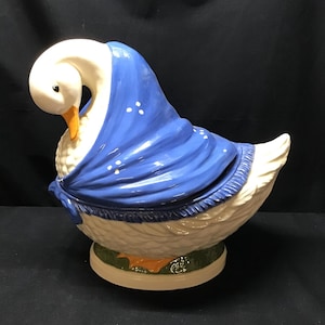 Very large ceramic Mother Goose cookie jar. Duck Cookie Jar