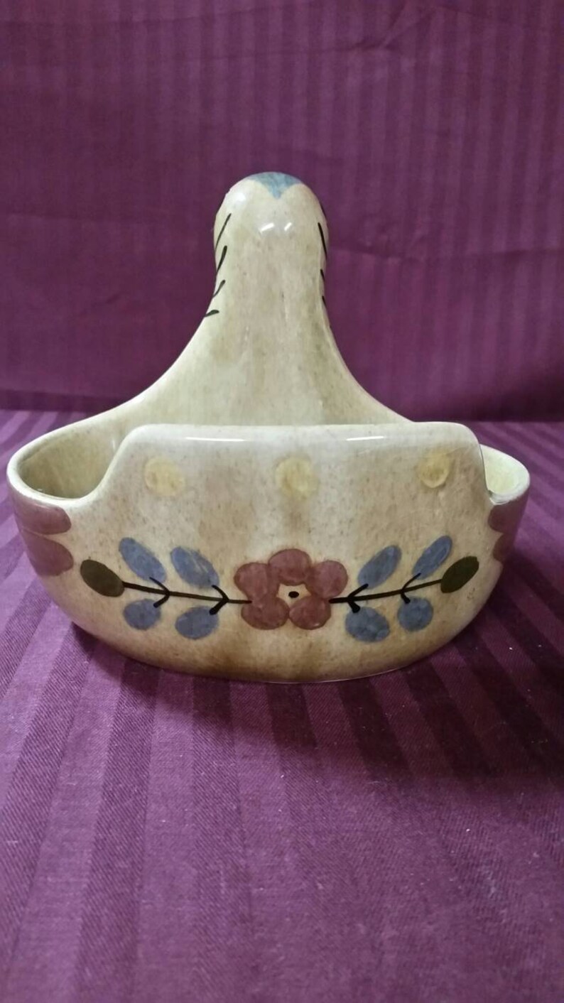 Cleminsons pottery hand painted duck bowl candy dish