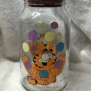 1978 Vintage Anchor Hocking Garfield the Cat Glass Cookie Jar