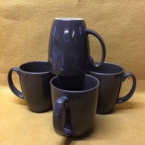 Vintage chocolate brown Corelle Stoneware  coffee mugs set of 4