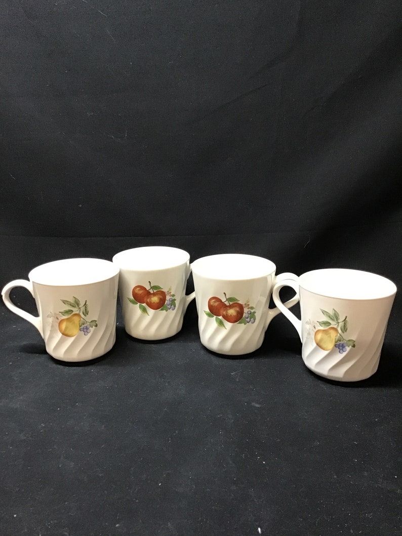 Vintage Corelle Coordinates Stoneware Cups Mugs. Set of 4 Etsy