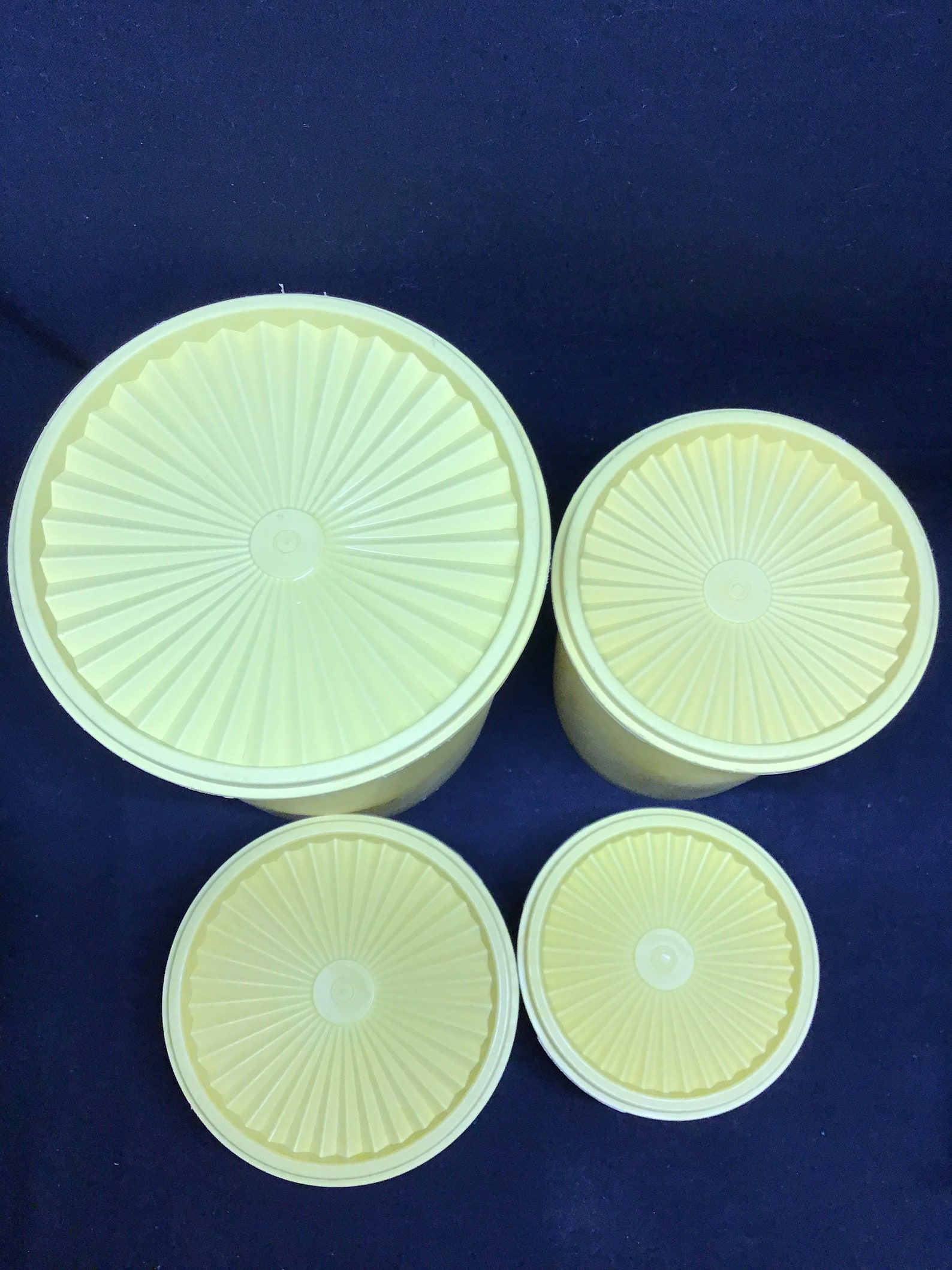 Vintage Yellow Tupperware Canisters Push Top Seals Seals. Set Etsy