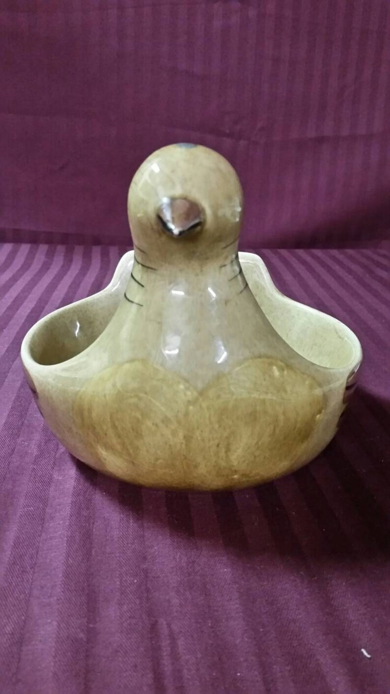 Cleminsons pottery hand painted duck bowl candy dish