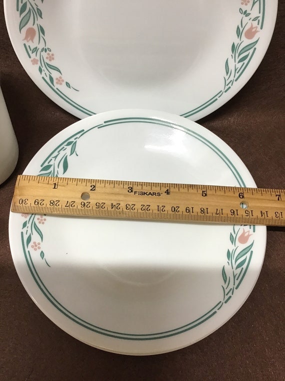 Corelle Dishes Rosemarie Pattern. Dinner Plates 6 1/2 Inch Etsy
