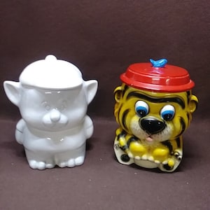 Vintage ceramic animal cookie jar. 2 to choose from