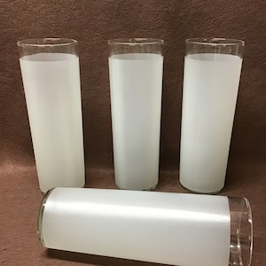 Vintage Libbey 7 inch tall Frosted glasses.  Set of 4