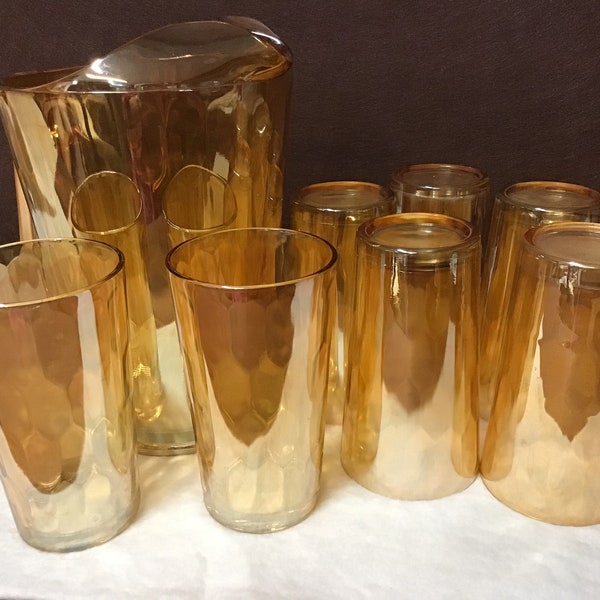 Amber Irredescent Cocktail Glasses Set main image 1