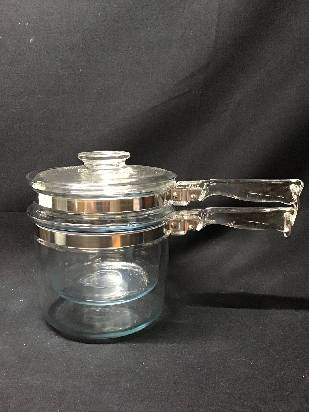 Vintage Pyrex Flame Ware Stove Top Double Boiler. 3 Piece 1 Etsy