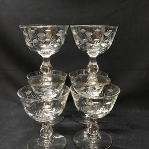 Vintage Princess House Dessert, Sherbet, Bar Room, glasses.  Heritage Collection. Set of 6 - 4 ounce capacity