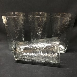 Libbey Pebble Bubble  flat tumblers, glasses. Set of 4. Clear color