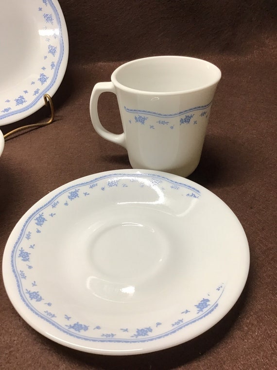 Vintage Corelle Dishes. morning Blue Pattern. 16 Etsy