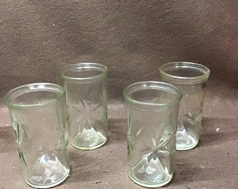 Vintage Anchor Hocking  jelly juice glasses. Set of 4.   5 ounce size starburst pattern