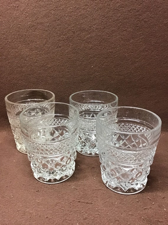 Vintage Anchor Hocking Wexford Glasses. Lowball Set of 4 Etsy UK