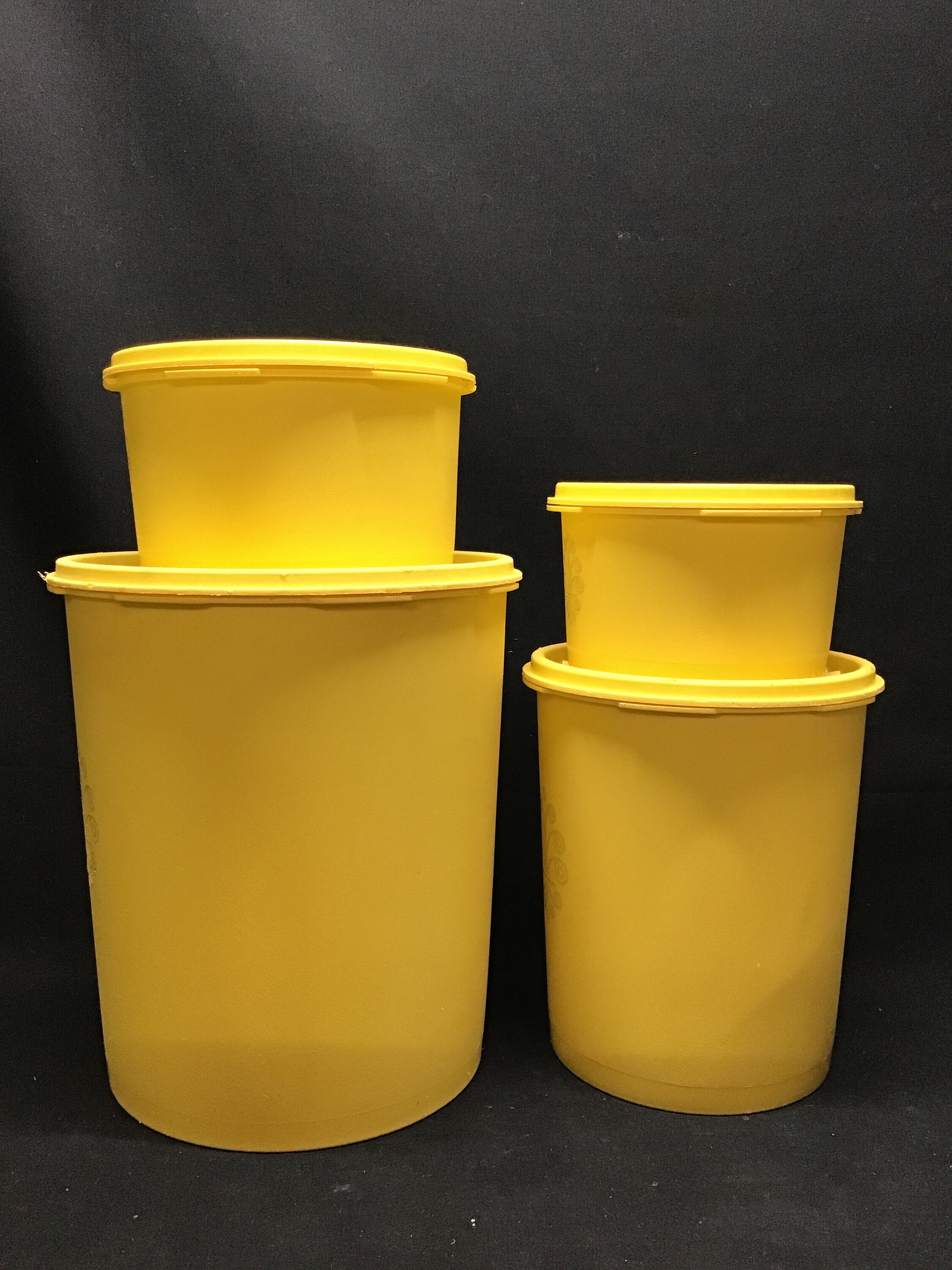 Vintage Yellow Tupperware Canisters Push Top Seals Seals. Set Etsy