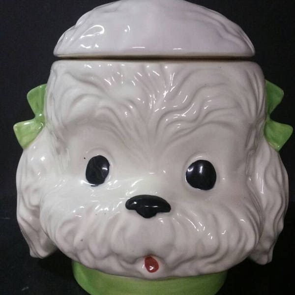 Ceramic dog  cookie jar 9 1/2 inches tall